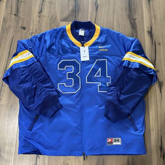 Men’s Size XL-Nike x AMBUSH Football Jacket Deep Royal UniversityGold DX6916-455 - Picture 1 of 9